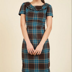 Stop Staring Plaid Wiggle Dress